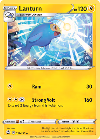 Lanturn 52/195 Pokemon card