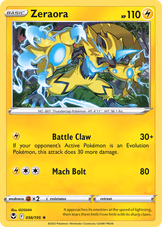 Zeraora 56/195 Pokemon card