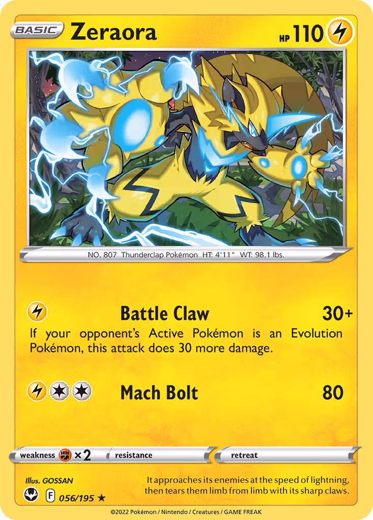 Zeraora 56/195 Pokemon card