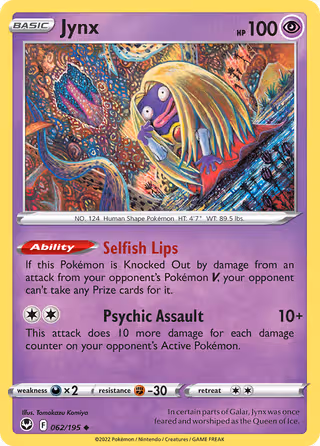 Jynx 62/195 Pokemon card