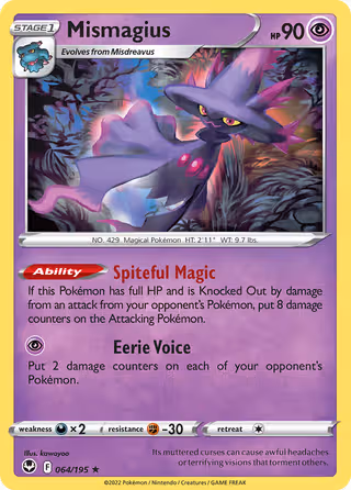 Mismagius 64/195 Pokemon card