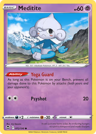 Meditite 72/195 Pokemon card