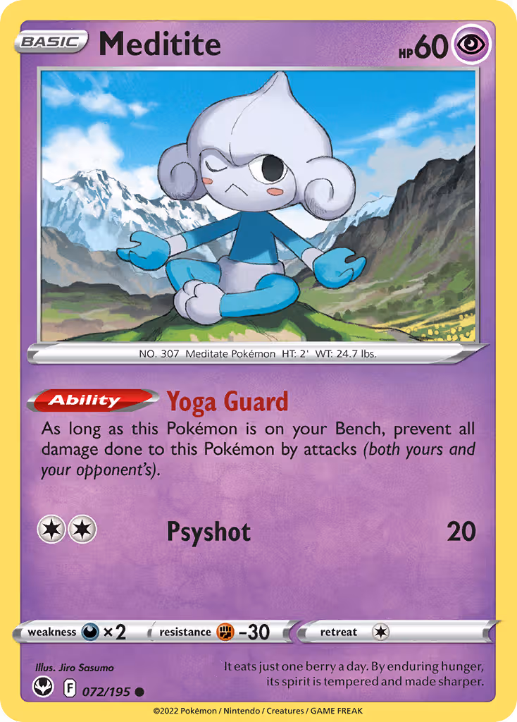 Meditite 72/195 Pokemon card