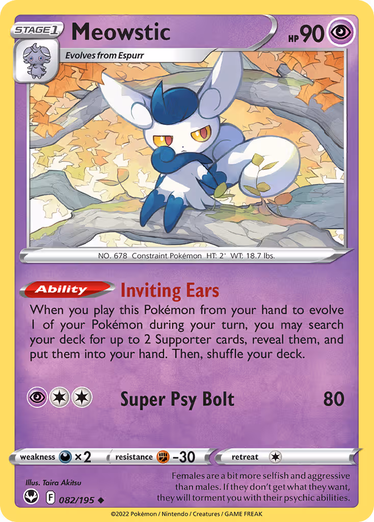 Meowstic 82/195 Pokemon card