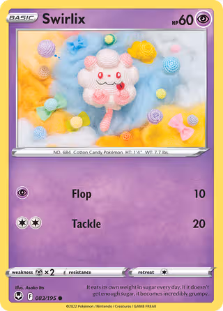 Swirlix 83/195 Pokemon card