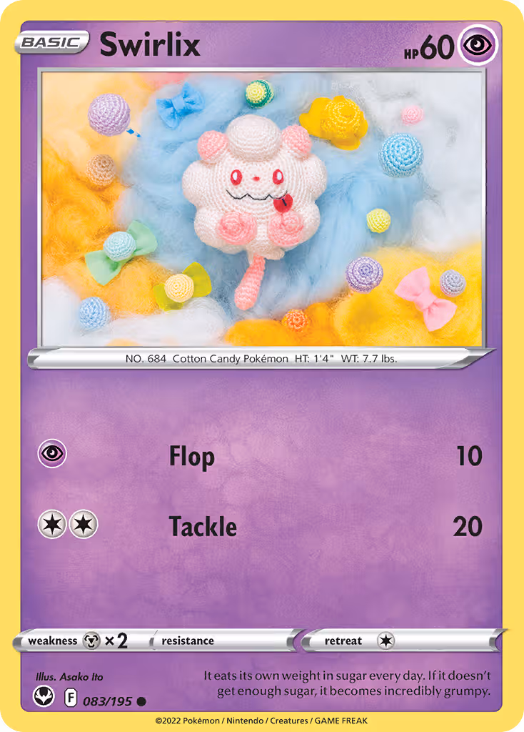 Swirlix 83/195 Pokemon card