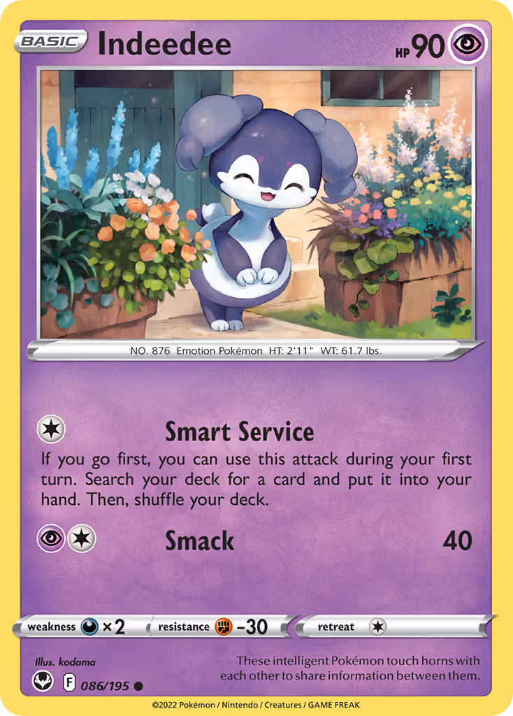Indeedee 86/195 Pokemon card