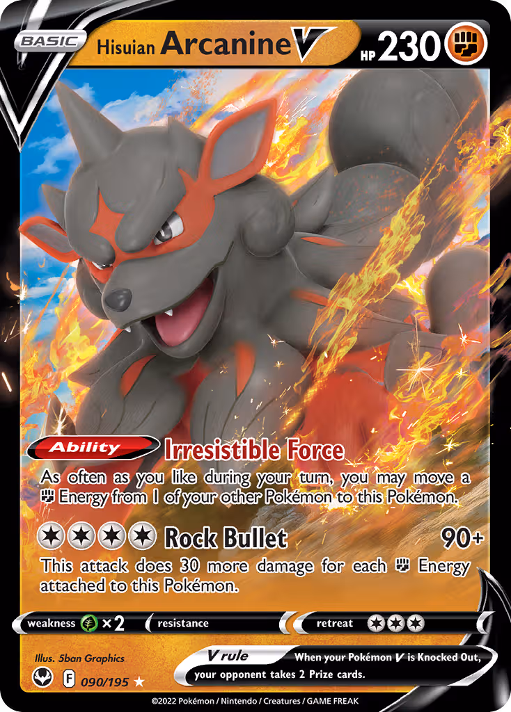 Hisuian Arcanine V 90/195 Pokemon card