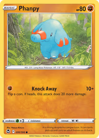 Phanpy 91/195 Pokemon card