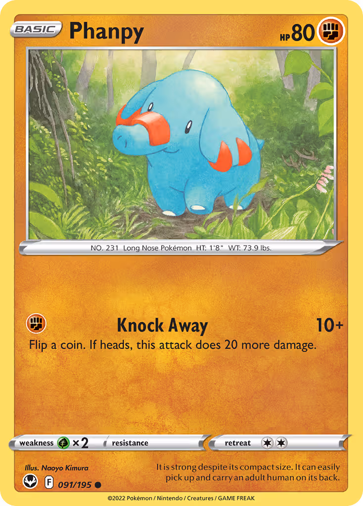 Phanpy 91/195 Pokemon card