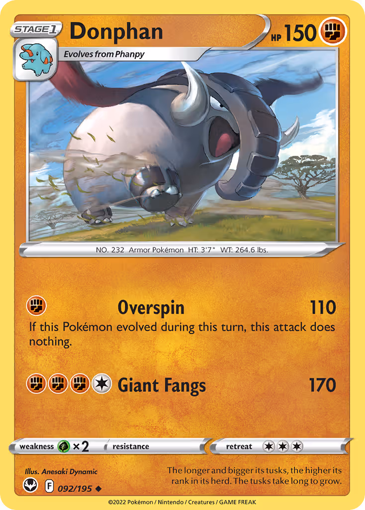 Donphan 92/195 Pokemon card