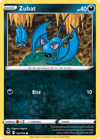 Zubat 103/195 Pokemon card