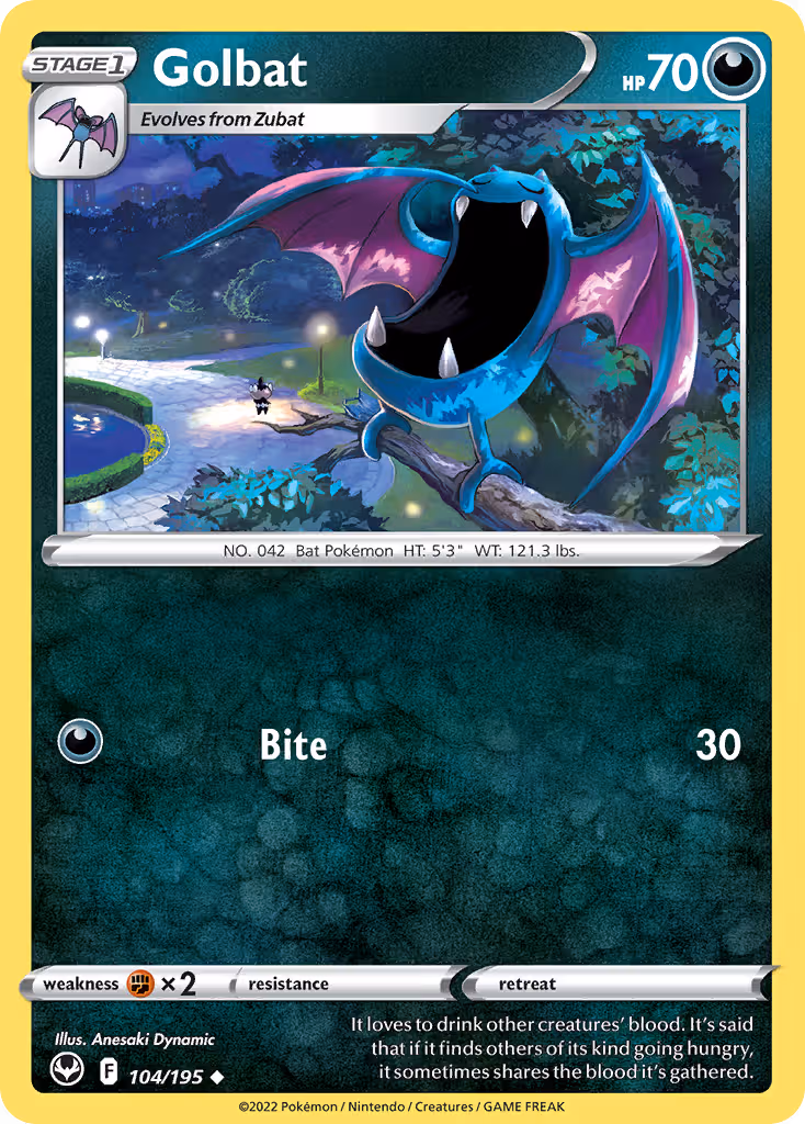 Golbat 104/195 Pokemon card