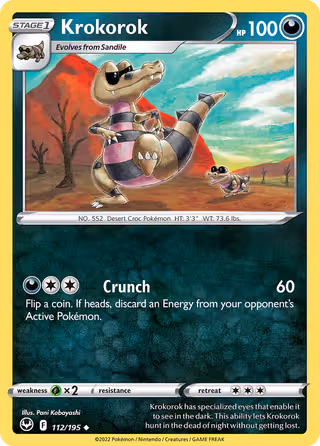 Krokorok 112/195 Pokemon card