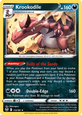 Krookodile 113/195 Pokemon card