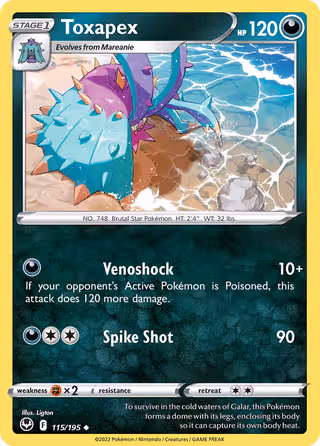 Toxapex 115/195 Pokemon card