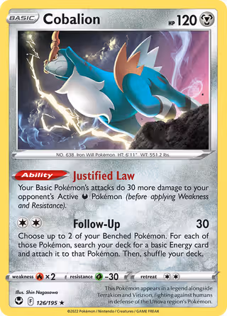 Cobalion 126/195 Pokemon card