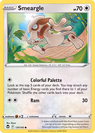 Smeargle 137/195 Pokemon card