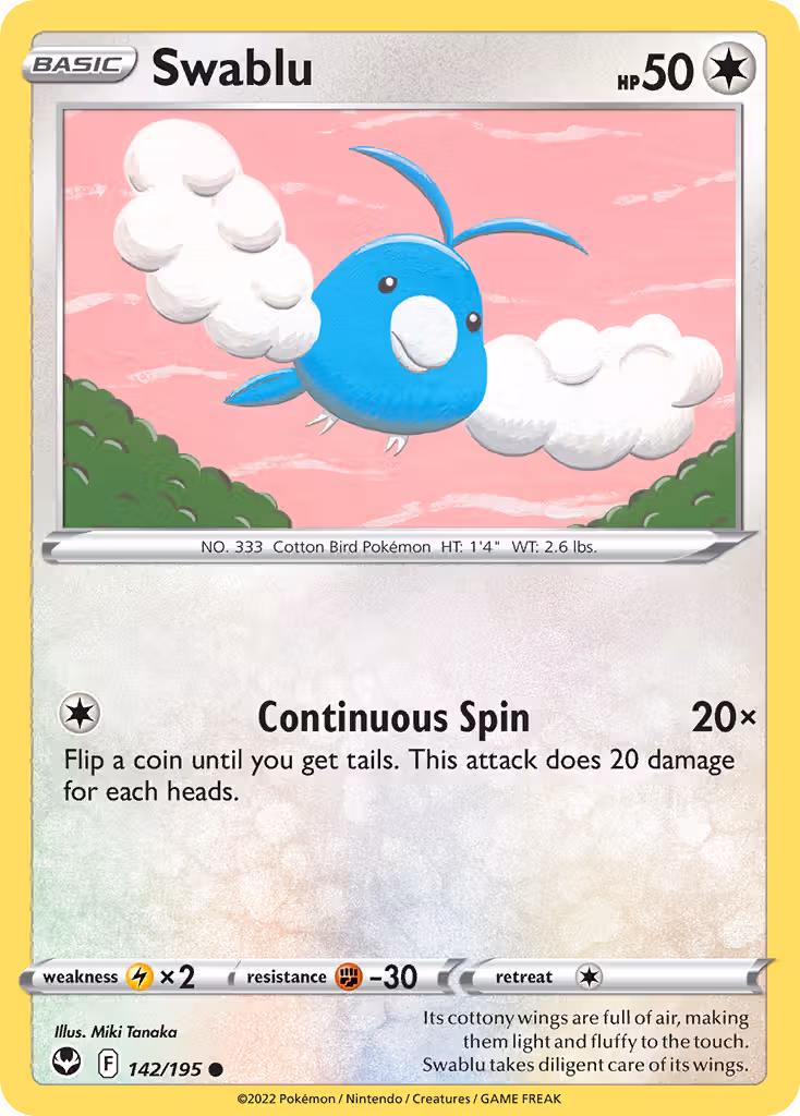Swablu 142/195 Pokemon card
