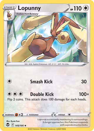 Lopunny 145/195 Pokemon card
