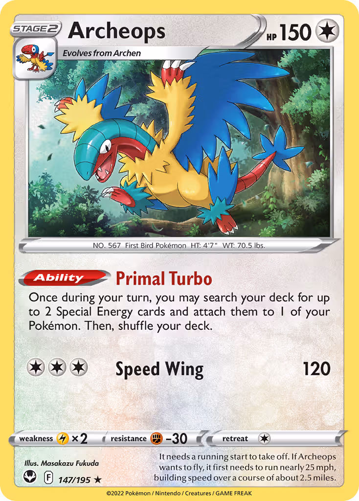 Archeops 147/195 Pokemon card