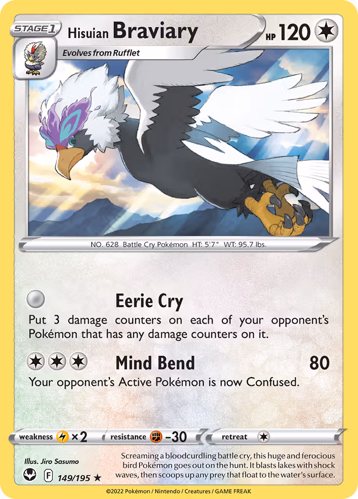 Hisuian Braviary 149/195 Pokemon card