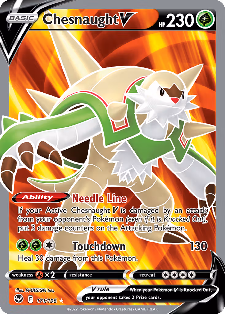 Chesnaught V 171/195 Pokemon card