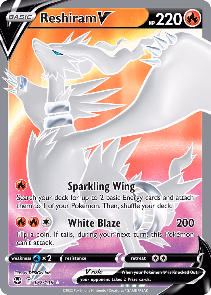 Reshiram V 172/195 Pokemon card