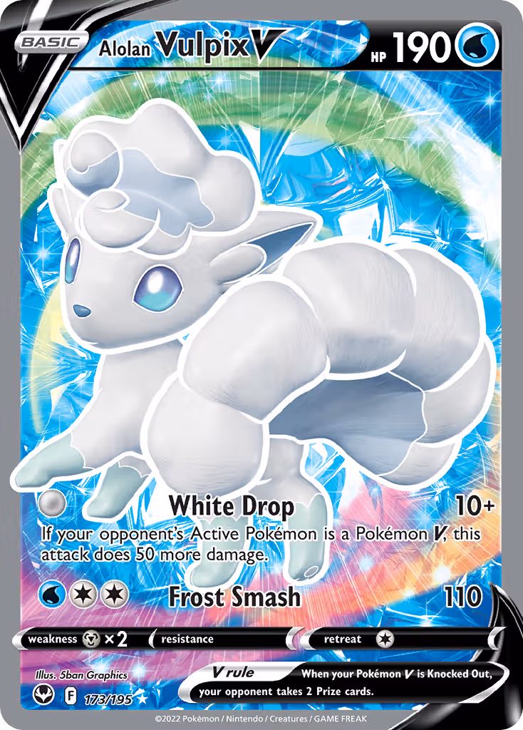 Alolan Vulpix V 173/195 Pokemon card