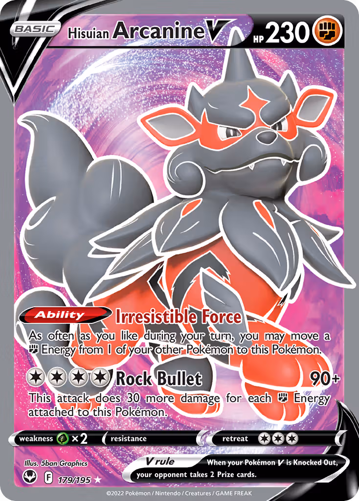 Hisuian Arcanine V 179/195 Pokemon card