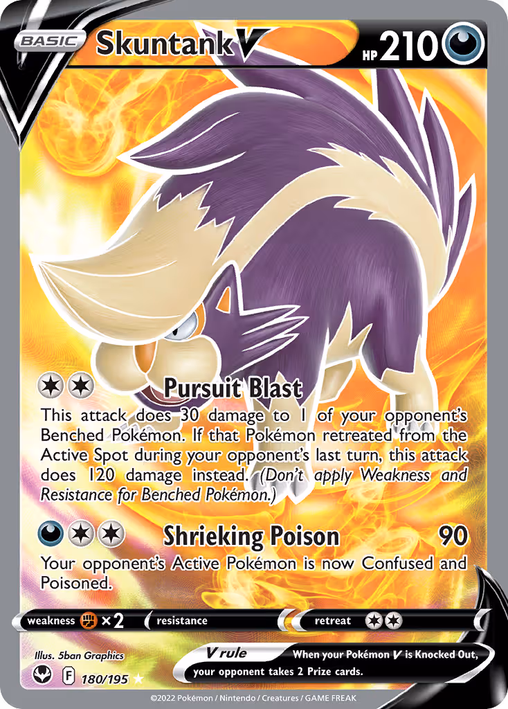 Skuntank V 180/195 Pokemon card