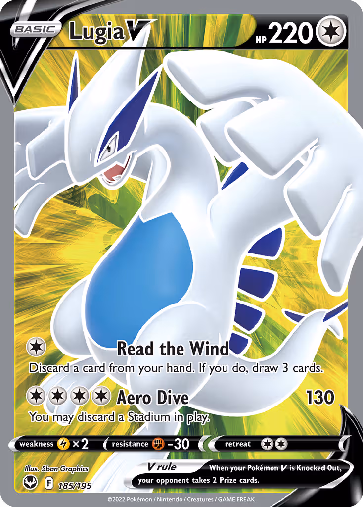Lugia V 185/195 Pokemon card