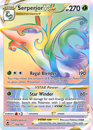 Serperior VSTAR 196/195 Pokemon card