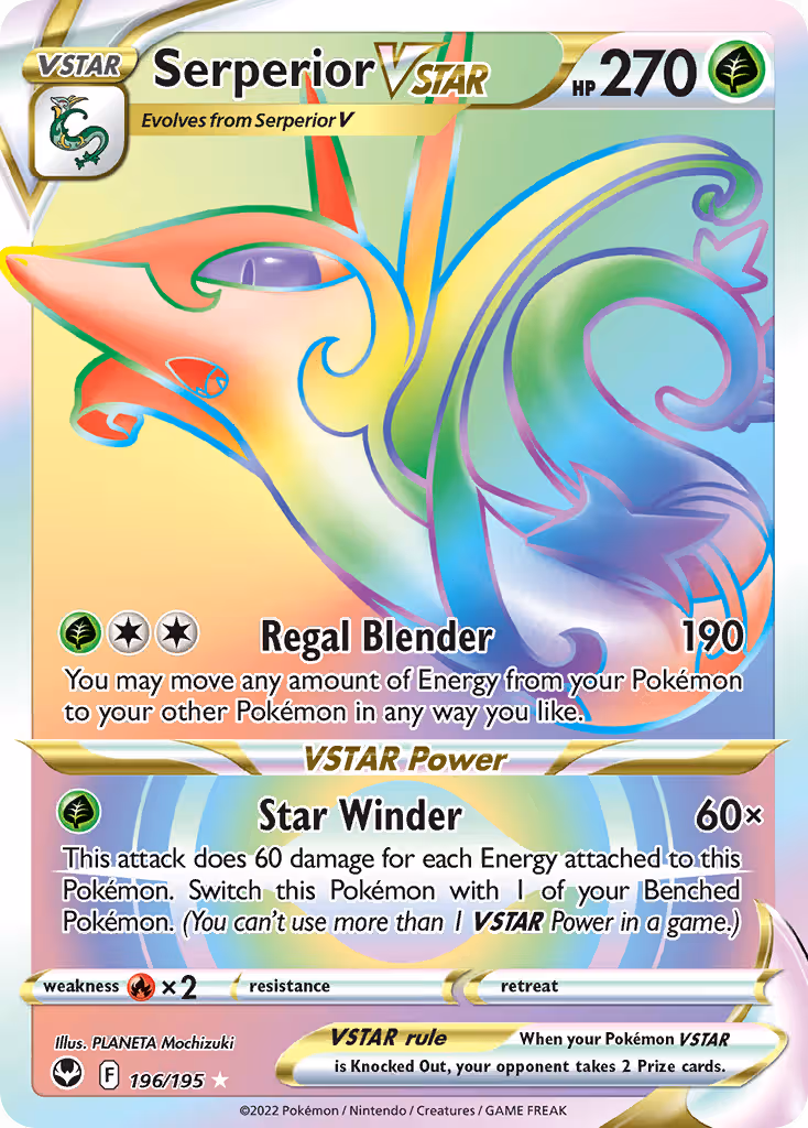 Serperior VSTAR 196/195 Pokemon card