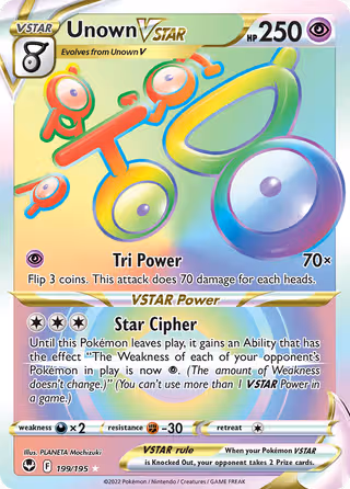 Unown VSTAR 199/195 Pokemon card