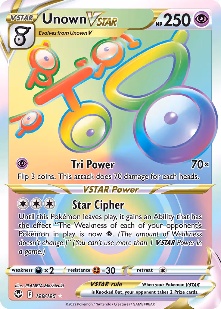 Unown VSTAR 199/195 Pokemon card
