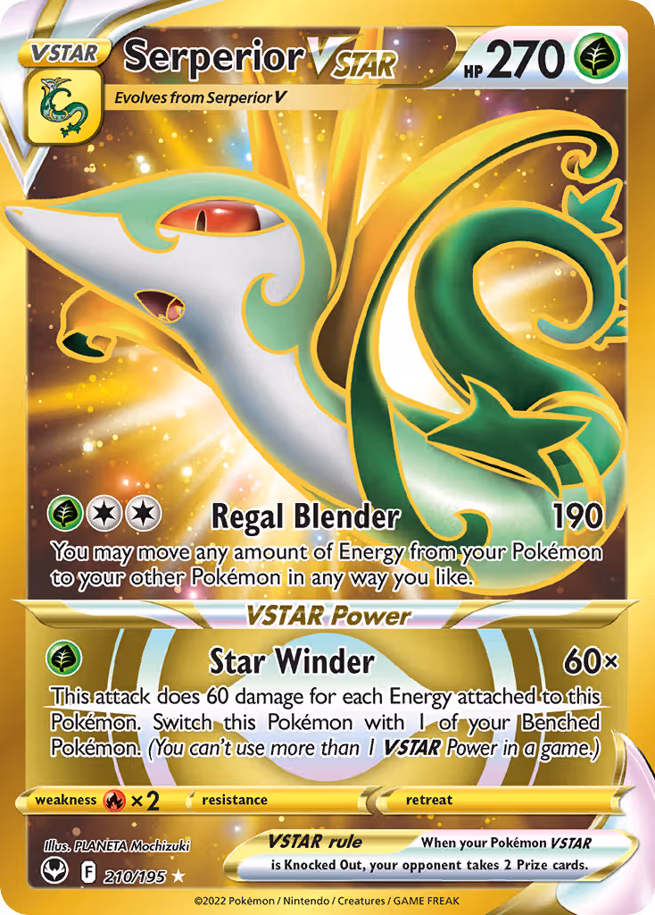 Serperior VSTAR 210/195 Pokemon card