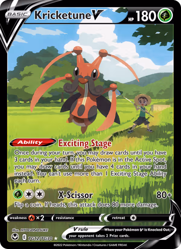 Kricketune V TG12 Pokemon card