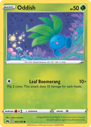 Oddish 1/159 Pokemon card