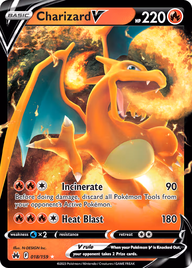 Charizard V 18/159 Pokemon card