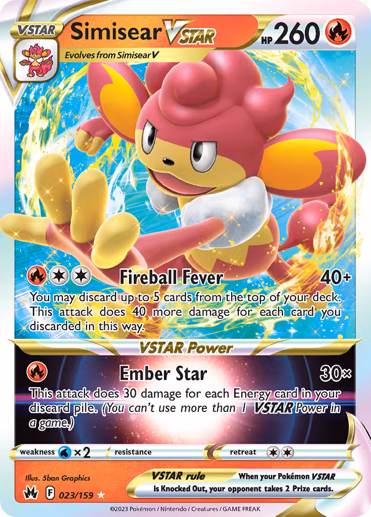 Simisear VSTAR 23/159 Pokemon card