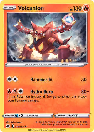 Volcanion 26/159 Pokemon card