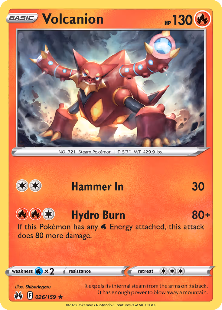 Volcanion 26/159 Pokemon card