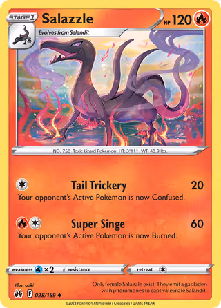 Salazzle 28/159 Pokemon card