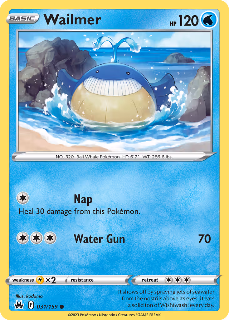 Wailmer 31/159 Pokemon card