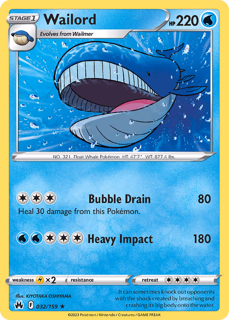Wailord 32/159 Pokemon card