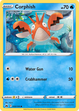 Corphish 33/159 Pokemon card