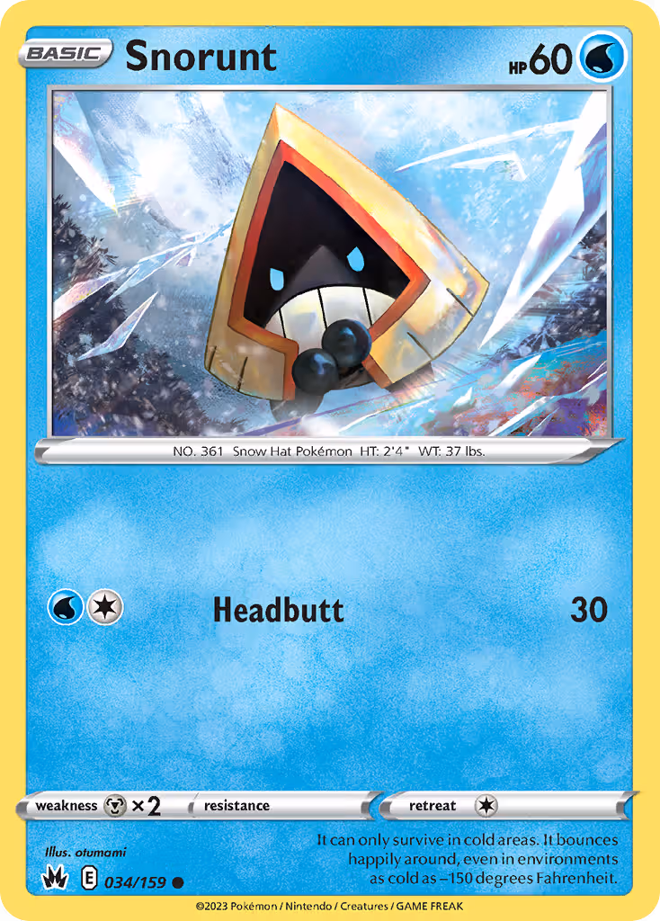 Snorunt 34/159 Pokemon card