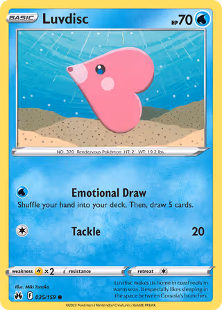 Luvdisc 35/159 Pokemon card