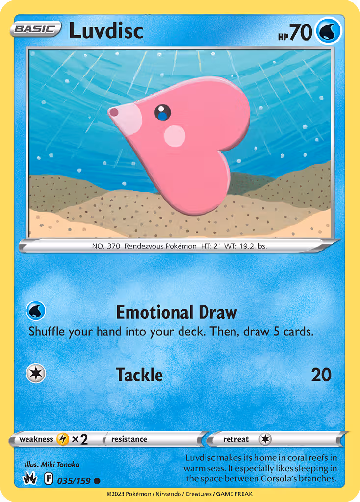 Luvdisc 35/159 Pokemon card